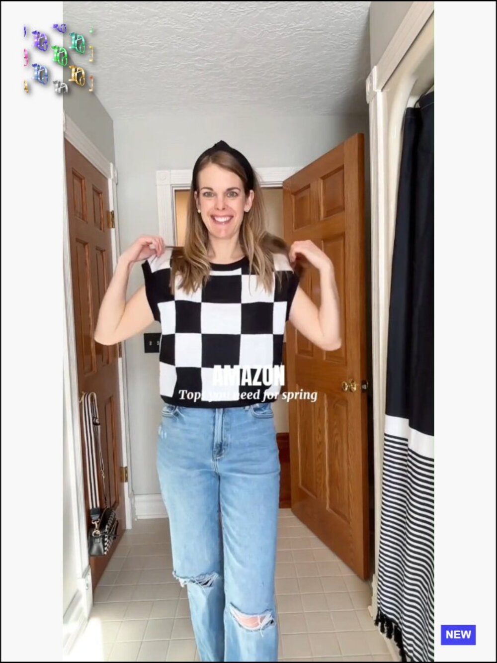 Cap Sleeve Crop Top Color Block Knit Sweater Trendy Casual Going Out Tee - Picture 5 of 7